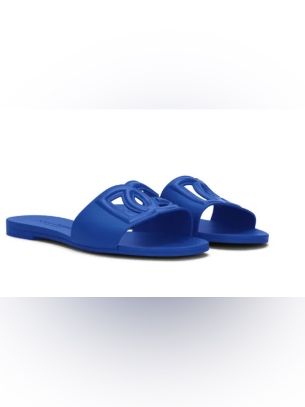 💯 Authentic Dolce and Gabbana Calfskin Blue Logo (DG) Sandals.